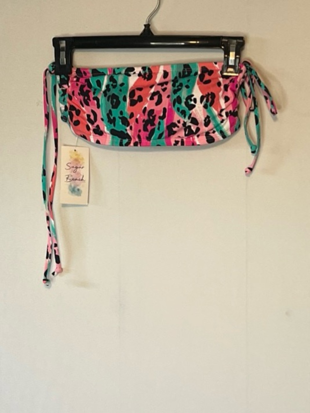 New W/T Sugar Beach Ladies Animal Bandeau Bikini Top Size S.